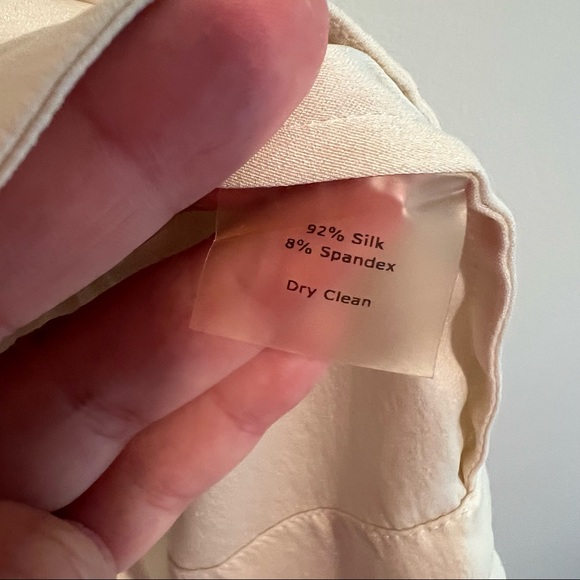 Talbots Cream Silk Pleated Tank Blouse Size 14 - Picture 6 of 6